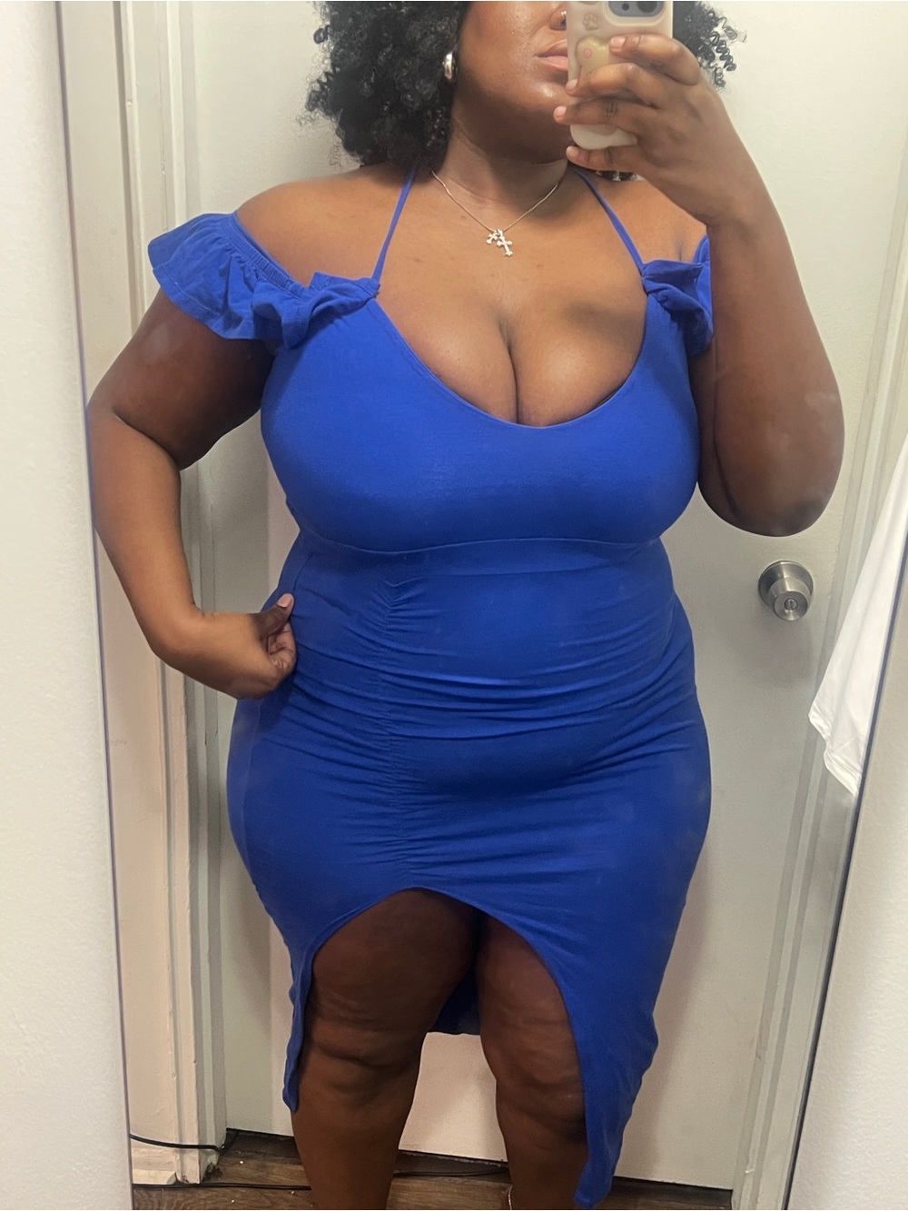 Rebdolls Off-The-Shoulder Bodycon Midi Dress